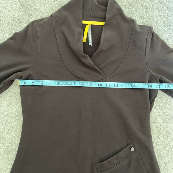 NWOT Womens Lole Calm Tunic Dress Brown Organic Cotton Fleece Long Sleeve Size M - Picture 9 of 9